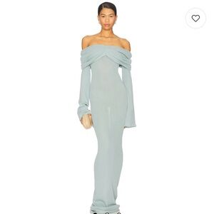 Elegant Off-Shoulder Blue Dress